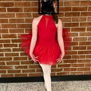Weissman red dance costume, worn once, size IC